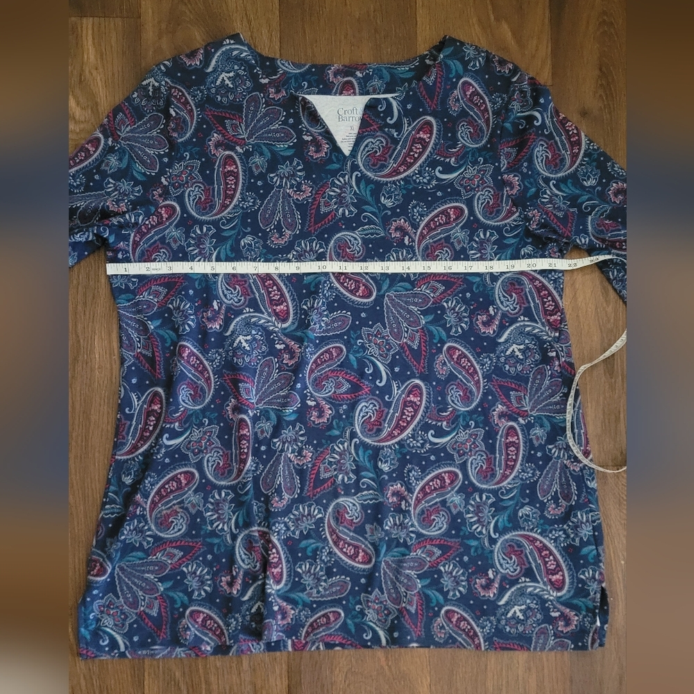 Croft & Barrow paisley print cotton tunic top Women's XL - Picture 5 of 6
